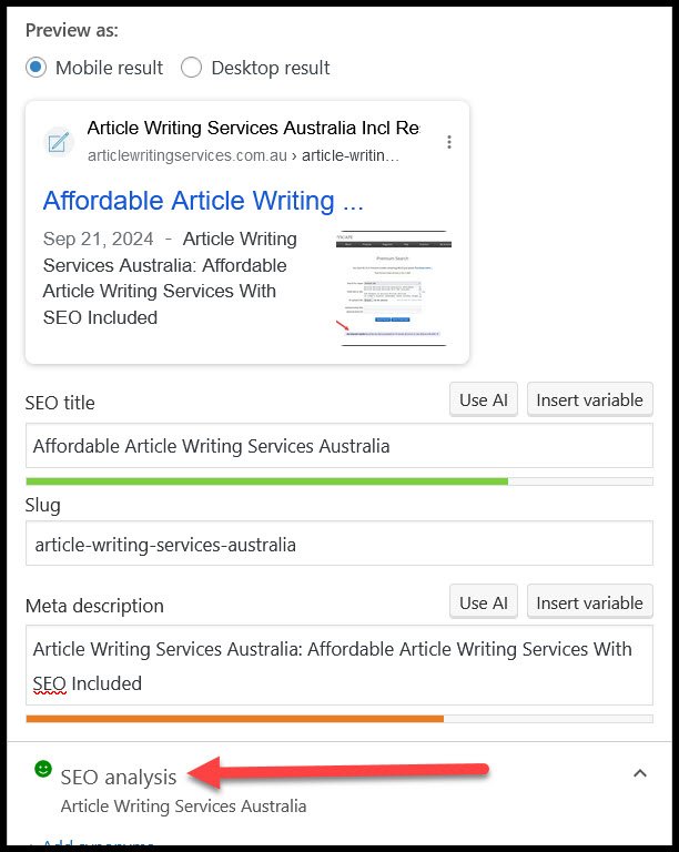 Article Writing Services Australia Yoast SEO